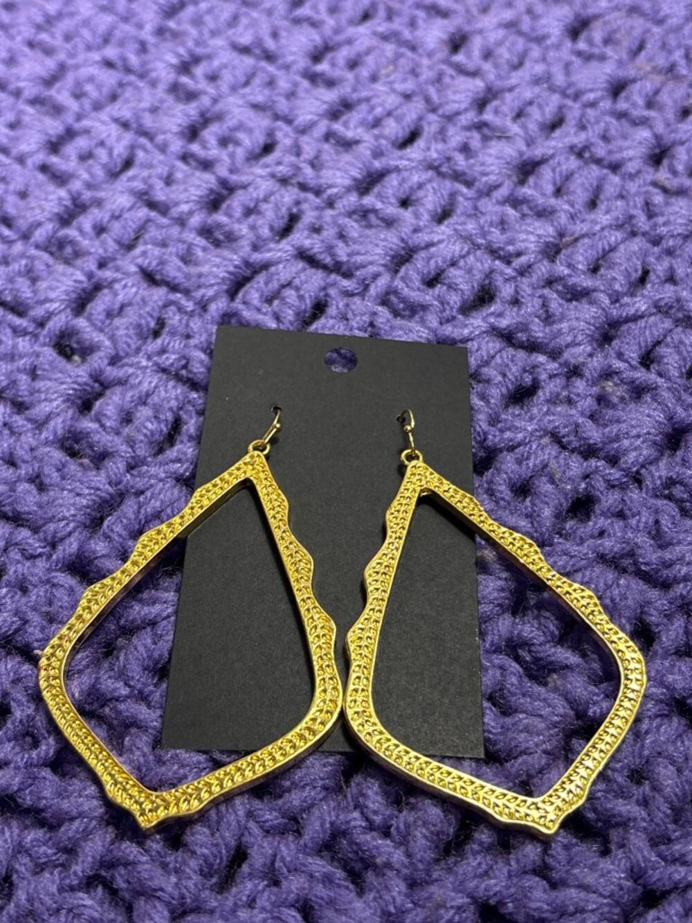 Goldtone Statement Dangle Earrings 3 inches